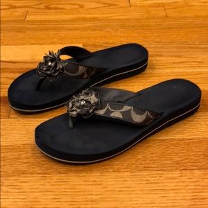 Coach Signature Flip Flops